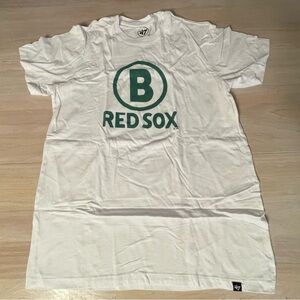 47 White Tee with Green 'B' Red Sox Logo